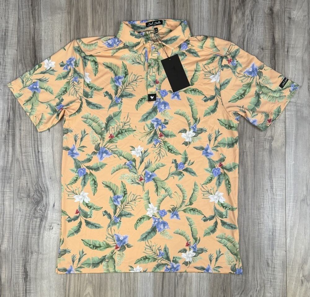 Bad Birdie Flora Fiesta Core Golf Polo Shirt BBMP001 684 Mens Size Medium NEW